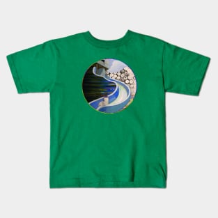 Girl on a Slide Blue Kids T-Shirt